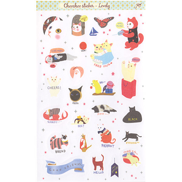 Witchy Kitties Sparkly Sticker Sheet