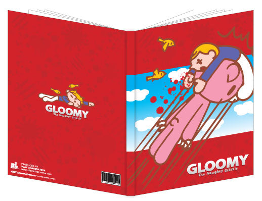 Gloomy Bear Hard cover A5 Note / Sketchbook (red)