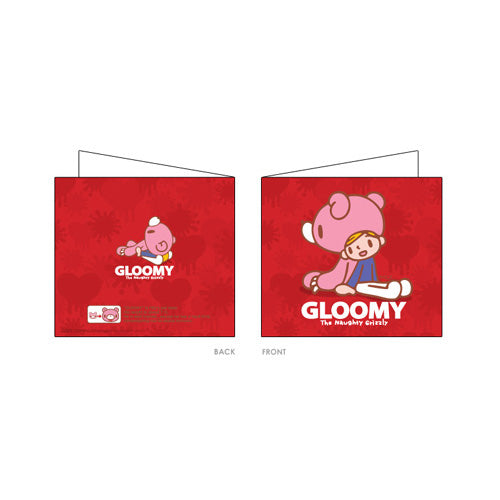 Gloomy Bear mini Greeting Card (red)