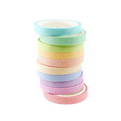 Pastel Colours - Set of 10 Mini Washi Tape Rolls 6mm x 3m