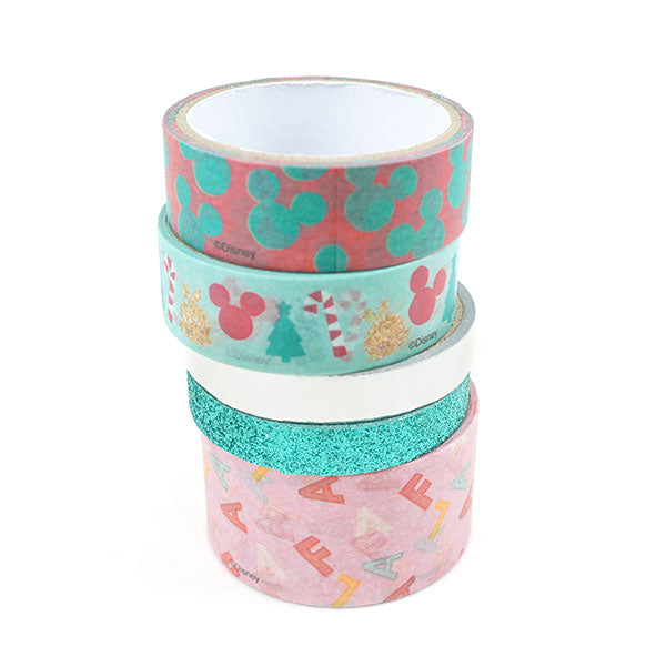 Disney - Christmas Washi Tape Set of 5 Washi Tape Rolls (featuring Mickey Mouse!)