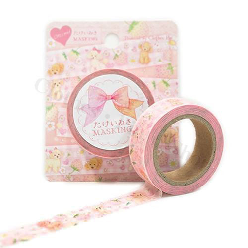Pooches and Strawberries by Miki Takei Washi Tape 10m