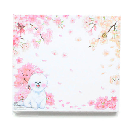 Beautiful Bichon Frise and Blossoms Memo Pad!