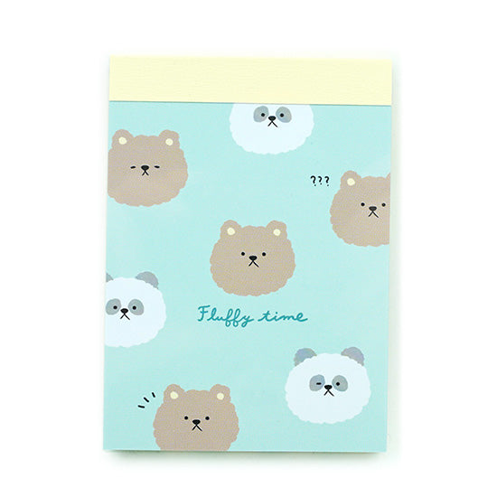 Crux : Fluffy Time Cute Animals Memo Pad - Panda & Bear
