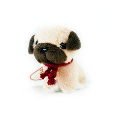 Takenoko - Pug with Scarf Plushie Zipper Mascot / Phone hanger / Keyring 6cm