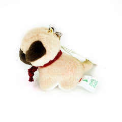 Takenoko - Pug with Scarf Plushie Zipper Mascot / Phone hanger / Keyring 6cm