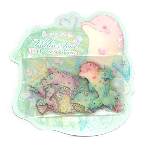 Lovely Ocean Themed Sticker Flakes Sack - by Artist Miki Takei!