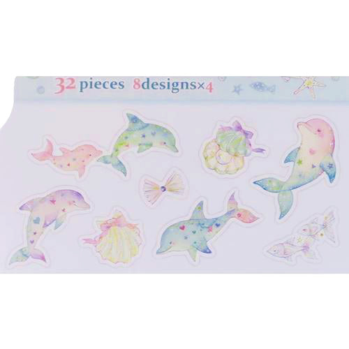 Lovely Ocean Themed Sticker Flakes Sack - by Artist Miki Takei!