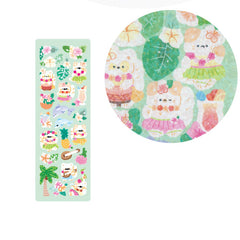 Cute Cats & Pink Bows Sparkly Sticker Sheet