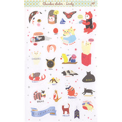Cute Animals and Dessert Foods Sparkly Sticker Sheet