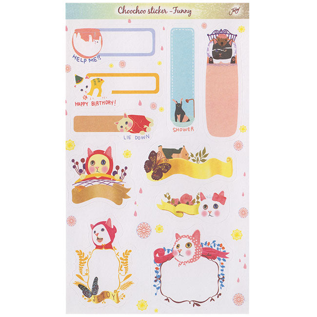 Lovely Cats Sticker Sheet #13 (Paper Stickers)