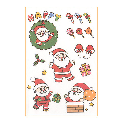 Cute Christmas DIY Sticker Sheet - Washi Style - Santa Claus