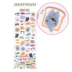 Crux : Drop Peko Cats Sticker Sheet (With shiny gold accents!) SO CUTE!!