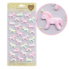 Q-lia : Fuzzy - Puffy - Pastel UNICORNS Sticker Sheet!