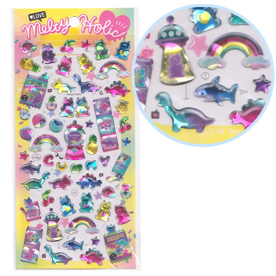 Q-Lia : Melty-Holic Gummy Sticker Sheet (Thick Sparkly Stickers!)