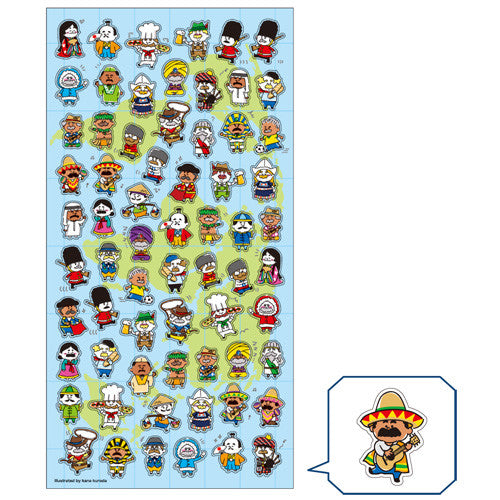 Kamio : Emotional Cats Sticker Sheet! Washi Paper Stickers with Gold Accents