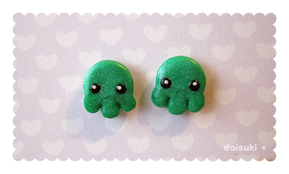 Kawaii Handmade Cthulhu / Octopus Stud Earrings