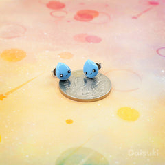 Happy Raindrops - Kawaii Hand-sculpted Stud Earrings