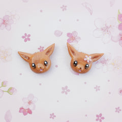 Cute Black Kitty Cats Hand-sculpted Stud Earrings