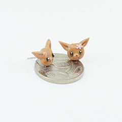 Eevee earrings - Hand-sculpted Kawaii Pokemon Tribute