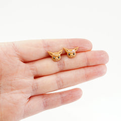 Eevee earrings - Hand-sculpted Kawaii Pokemon Tribute