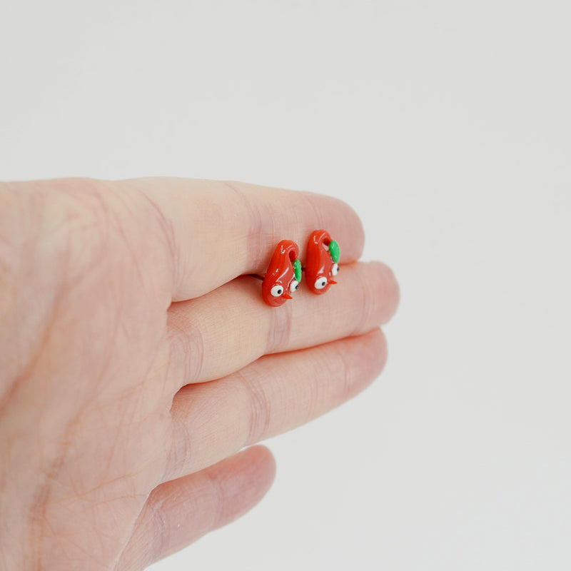 Pikmin Earrings - Hand-sculpted Tribute Stud Earrings