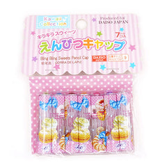 Bling Bling Sweets Pencil Caps - Pack of 7  (With Sparkly Gems on Top!)