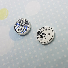 Meme Faces #1 Hand Drawn Stud Earrings