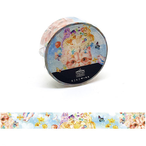 Tokotoko Circus - Dreaming of Birds Cat Japanese Washi Tape