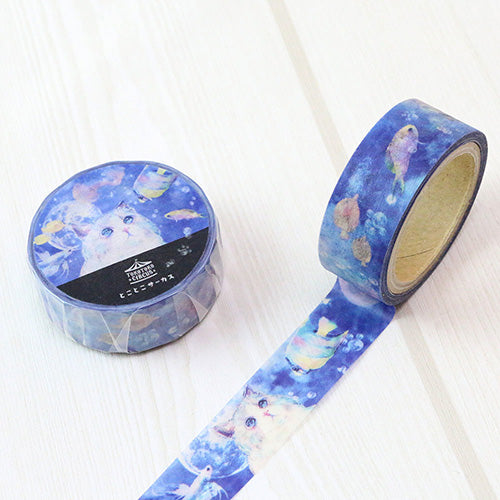 Tokotoko Circus - Dreaming of Fish - Cat Japanese Washi Tape
