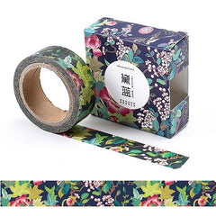 Flowers & Birds against Dark Sky Washi Tape 7m