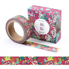Flowers & Birds against Pink Sky Washi Tape 7m