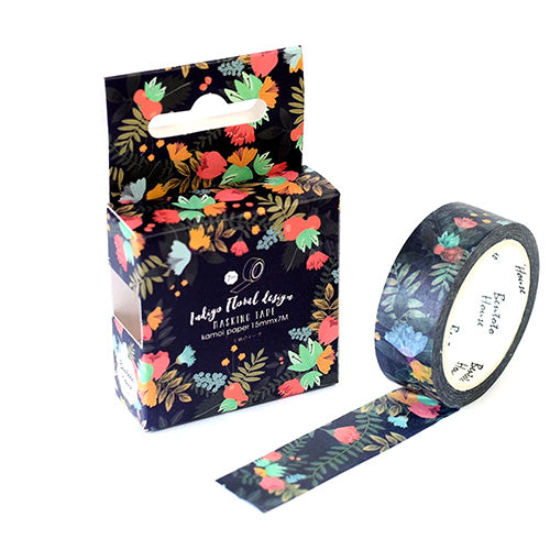 Indigo Floral Washi Tape 7m