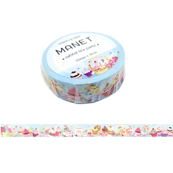 Rabbit Tea Party - Adorable Korean Washi Tape! 10m