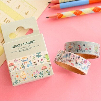Kawaii Rabbit Set of 2 Adorable Washi Tapes!