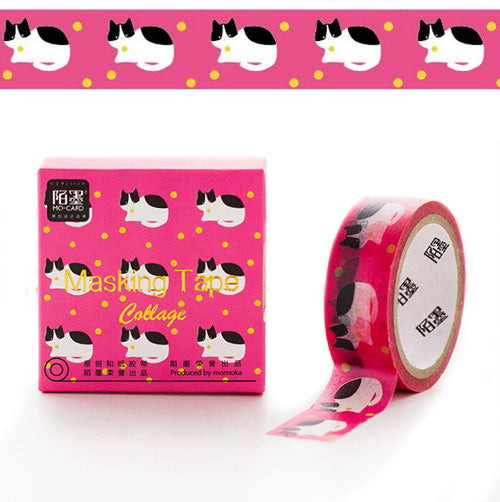 Cute Kitty with Bell Pink Washi Tape!