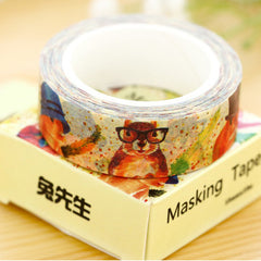 Cute Dapper Animals Washi Tape! Rabbit & Squirrel