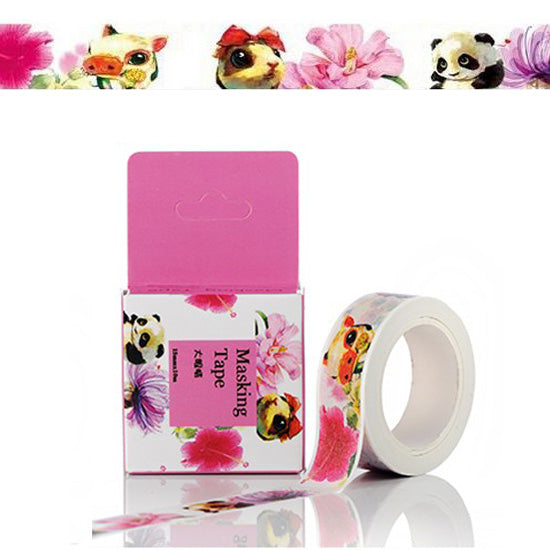 Kawaii Shy Animals Washi Tape! Cute Panda, Pig, Guinea Pig