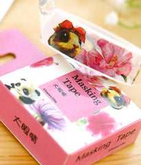 Kawaii Shy Animals Washi Tape! Cute Panda, Pig, Guinea Pig