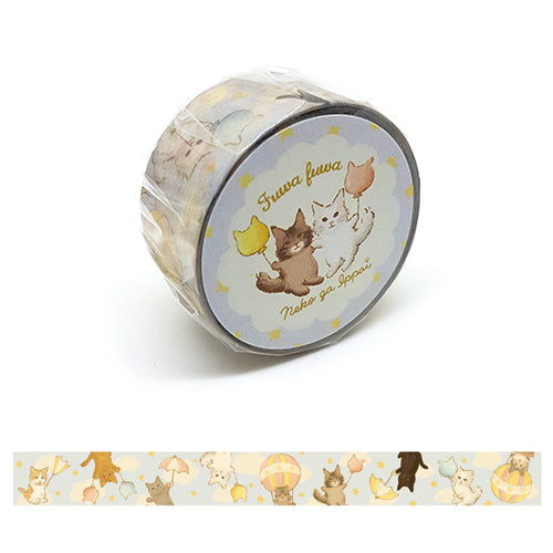Tokotoko Circus - "Kyou wa donna hi" Cute Cat Japanese Washi Tape - 2cm wide