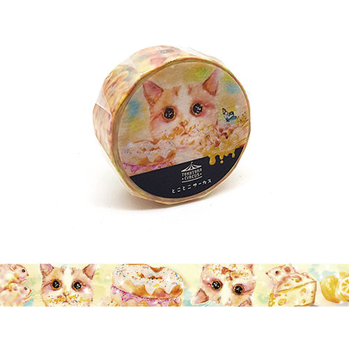 Tokotoko Circus - "Kyou wa donna hi" Cute Cat Japanese Washi Tape - 2cm wide
