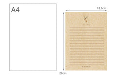 Lovely Deer Kraft Writing Paper - Pack of 10 sheets!