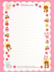 San-X : Rilakkuma / Relax Bear Strawberry Letter Set!