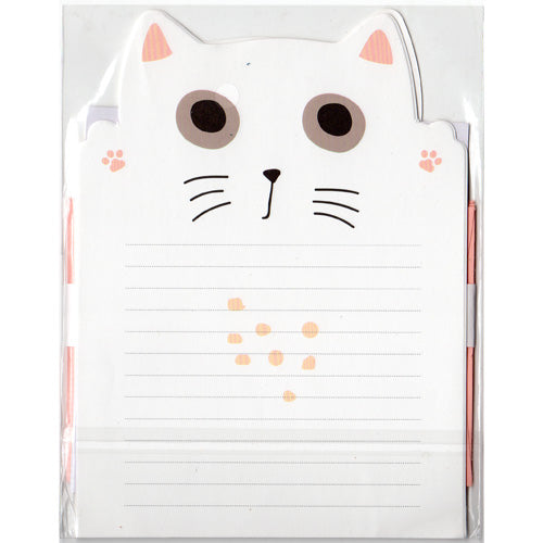 White Cat mini letter set! (Pink Envelopes)
