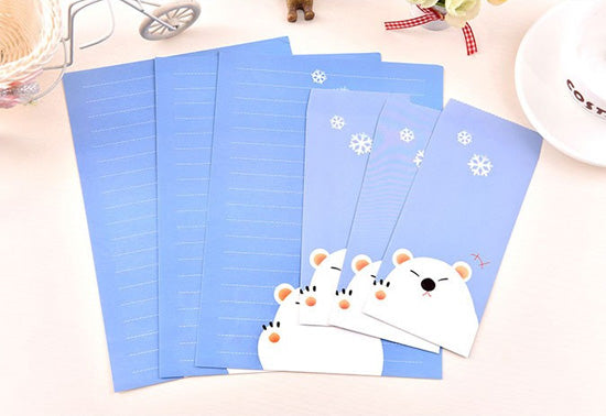 Kawaii Bear Blue Letter set!