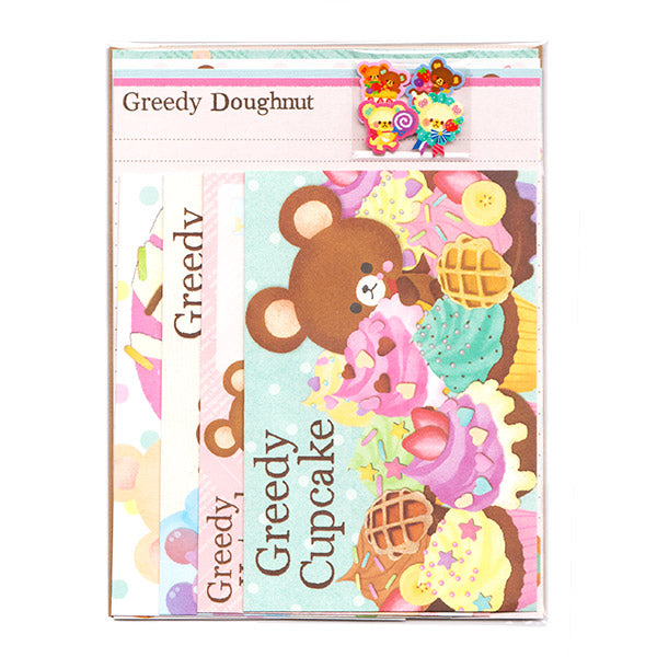 Cute Greedy Bears - Letter Writing Set - Paper & Envelopes!