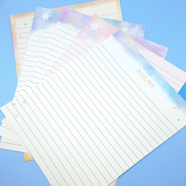 Bright Mood Pastel Stars - Letter Writing Set - Paper & Envelopes!
