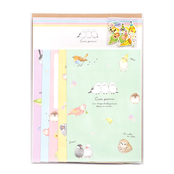 Cute Gesture Birds - Letter Writing Set - Paper & Envelopes!