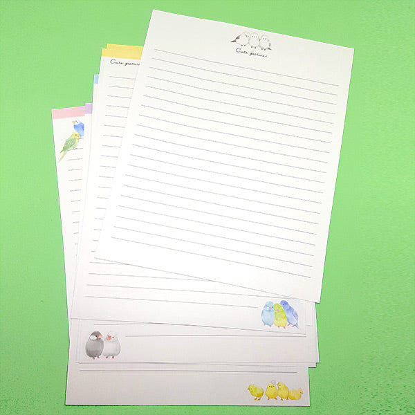 Cute Gesture Birds - Letter Writing Set - Paper & Envelopes!