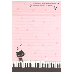 Cute Black Cat - Letter Writing Set - Paper & Envelopes! (pink)